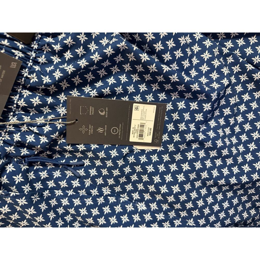VRST 6” Mens Size Medium Resort Swim Shorts Unlined Relaxed Fit Deep Denim Print - Picture 6 of 9